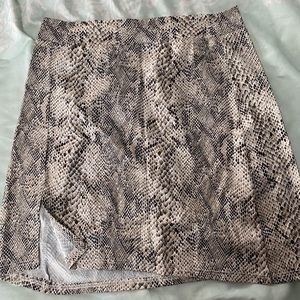Snake skin skirt with slit